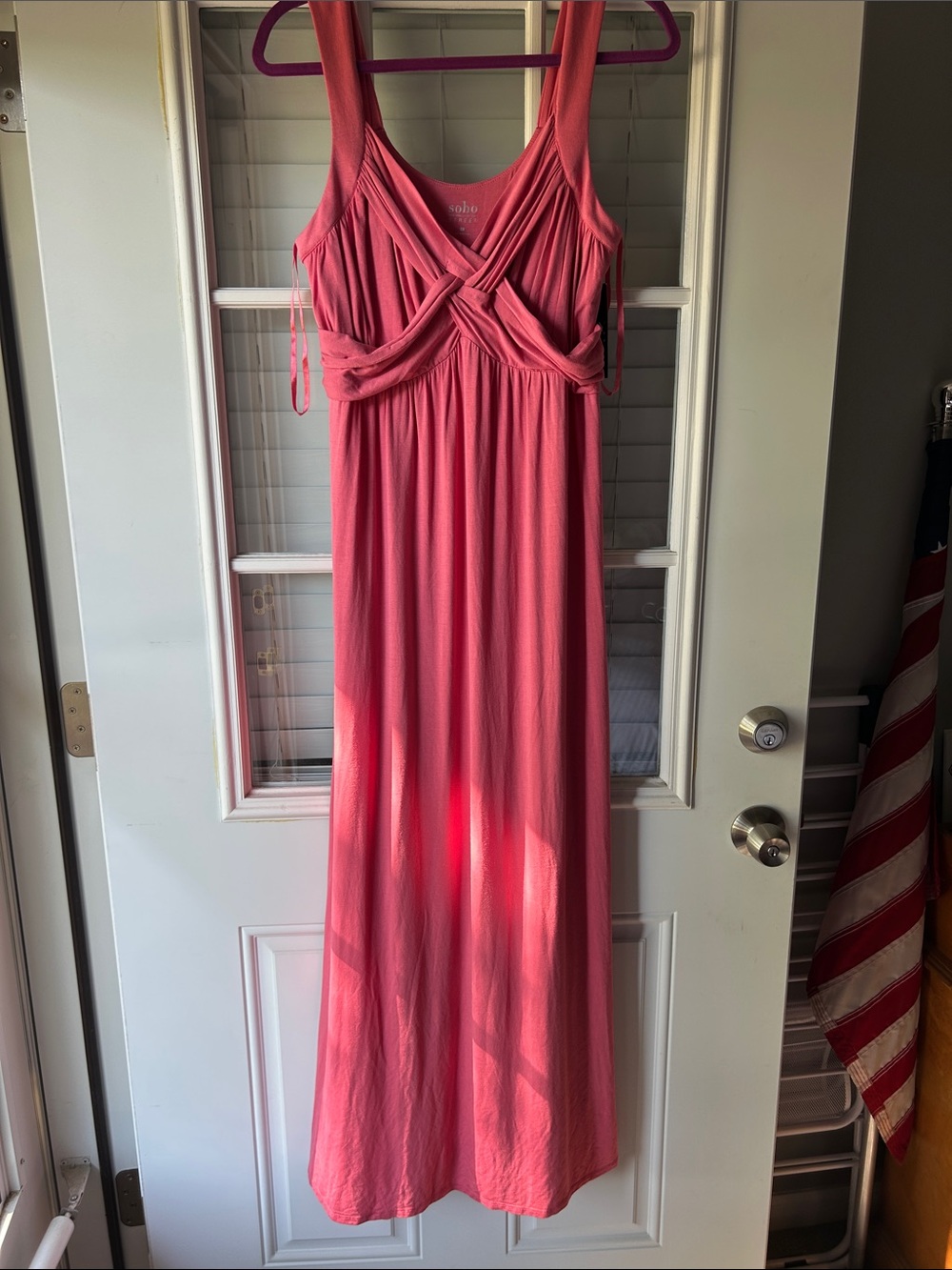 New York & Company Pink Maxi Dress with Twist Front